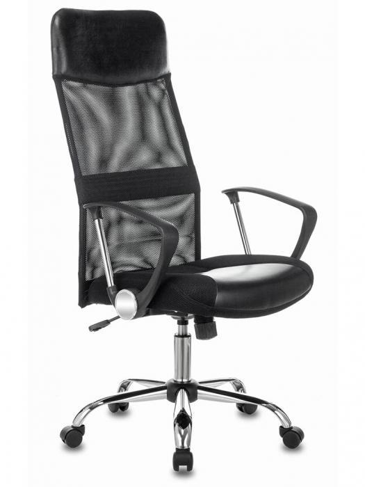 Компьютерное кресло Бюрократ CH-600SL Chrome-Black поворотное офисное - фото 1 - id-p223216333