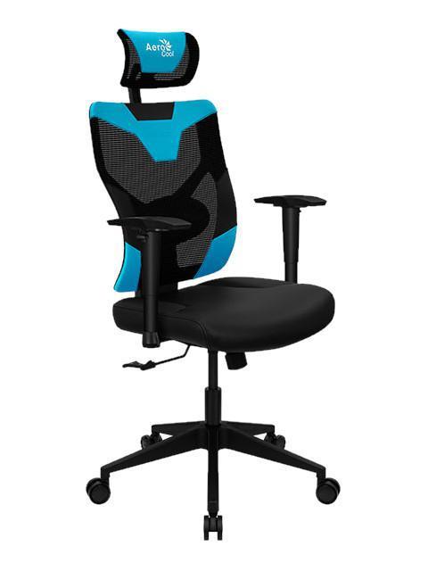 Компьютерное кресло руководителя AeroCool Guardian Ice Blue офисное поворотное на колесиках - фото 1 - id-p223387534