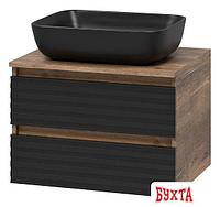 Мебель для ванных комнат Brevita Тумба под умывальник Dakota 60 DAK-09060-19/02-2Я (черный/темное дерево)