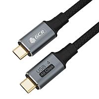 GCR Кабель USB 4.0 TypeC, 1.0m, черный, 240W, 40 Gbps, 8K60Hz GCR Кабель USB 4.0 TypeC, 1.0m, черный, 240W, 40