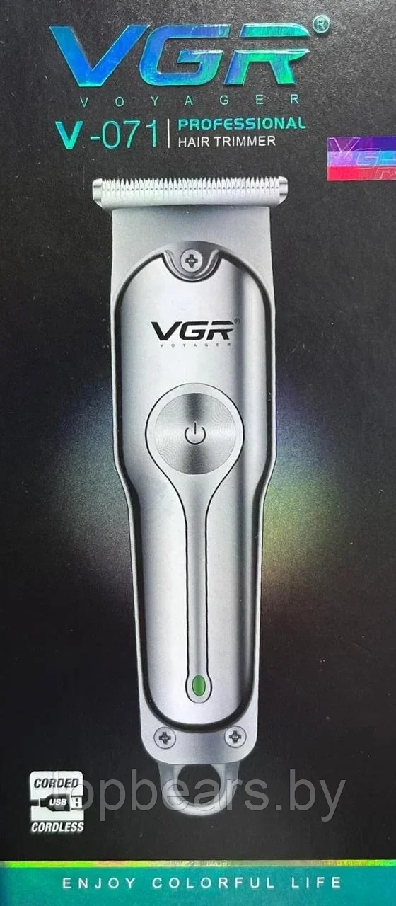 Беспроводная электрическая машинка триммер для стрижки волос, бороды, бритья VGR V-071, мужская электро бритва - фото 1 - id-p223403961