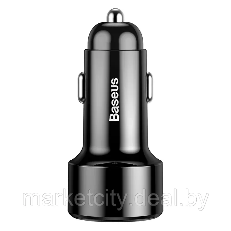 Автомобильное зарядное устройство BASEUS Magic C20C,2*USB, 5A,45W,черный, дисплей+быстрая зарядка - фото 2 - id-p223073503