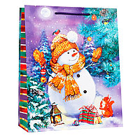 Пакет подарочный "Снеговик" 26x12x(h)32см СимаГлобал  7292567