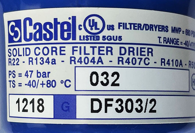 Фильтр-осушитель Castel DF303/2 (1/4 резьба, SAE), жидкостный, фото 2