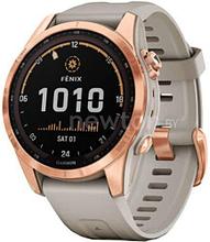 Умные часы Garmin Fenix 7S Solar 42 мм (розовое золото/песочный)