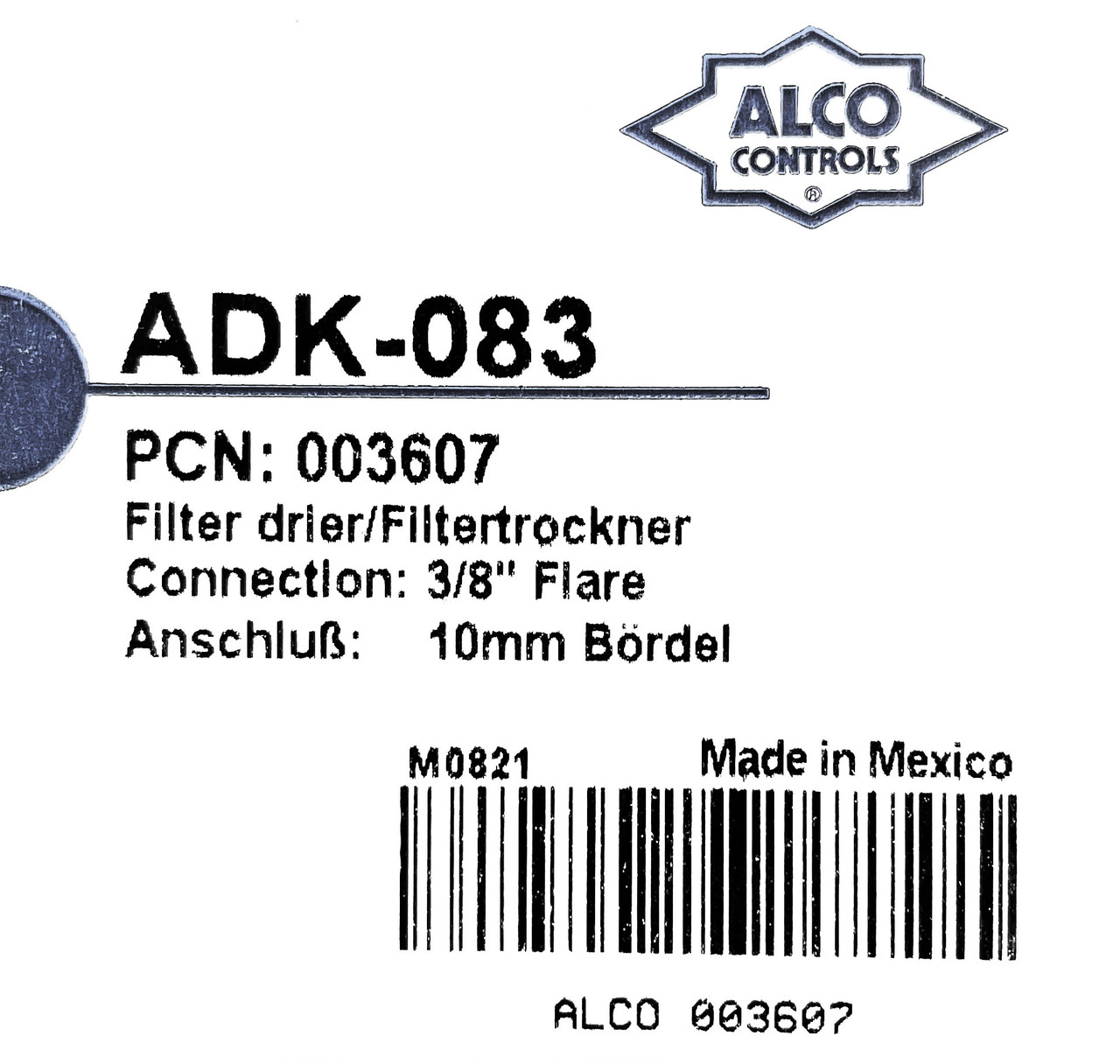 Фильтр-осушитель Alco ADK-083 (3/8 резьба SAE), PCN003607 - фото 4 - id-p223412935