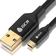 Greenconnect Кабель 3A 1.0m USB 2.0 для Samsung, GOLD, ОS Android, AM/microB 5pin, черный, AL корпус черный,