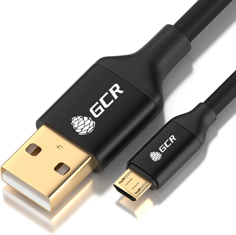 Greenconnect Кабель 3A 1.0m USB 2.0 для Samsung, GOLD, ОS Android, AM/microB 5pin, черный, AL корпус черный, - фото 1 - id-p223398595
