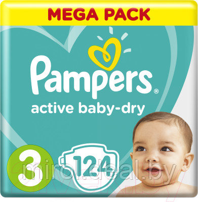 Подгузники детские Pampers Active Baby-Dry 3 Midi - фото 1 - id-p223413084