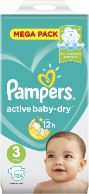 Подгузники детские Pampers Active Baby-Dry 3 Midi - фото 2 - id-p223413084