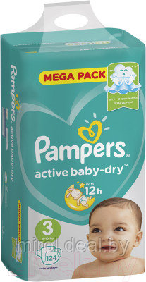 Подгузники детские Pampers Active Baby-Dry 3 Midi - фото 3 - id-p223413084