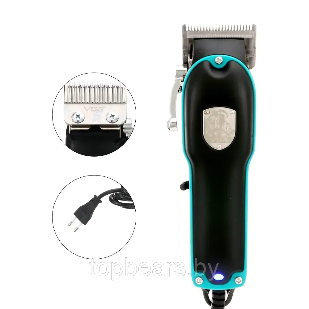 Профессиональная машинка для стрижки волос VGR V-123 , 4 насадки, индикатор, кабель 2 метра - фото 6 - id-p223413273