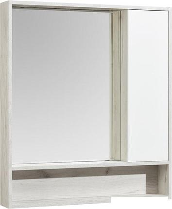 Акватон Шкаф с зеркалом Флай 80 1A237702FAX10 (белый/дуб крафт), фото 2