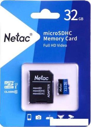 Карта памяти Netac P500 Standard 32GB NT02P500STN-032G-R + адаптер, фото 2