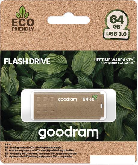 USB Flash GOODRAM UME3 Eco Friendly 64GB (коричневый) - фото 5 - id-p223267815