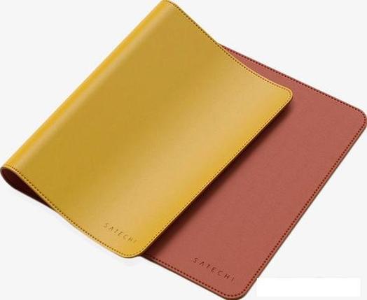 Коврик для мыши Satechi Dual Sided Eco-Leather Deskmate (желтый/оранжевый), фото 2