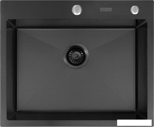 Кухонная мойка ARFEKA Eco AR 600*500 Black PVD Nano, фото 2