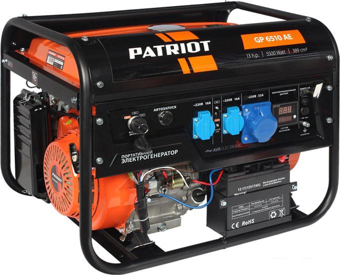 Бензиновый генератор Patriot GP 6510AE - фото 1 - id-p223347093