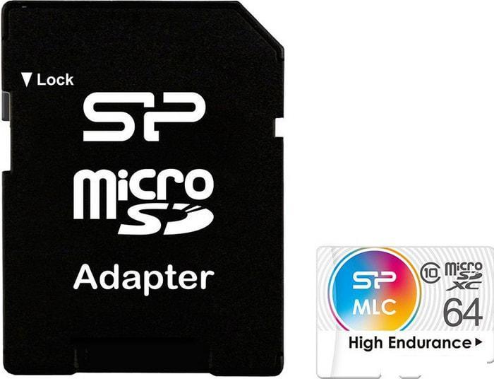 Карта памяти Silicon-Power High Endurance microSDXC SP064GBSTXIU3V10SP 64GB (с адаптером) - фото 1 - id-p223347337