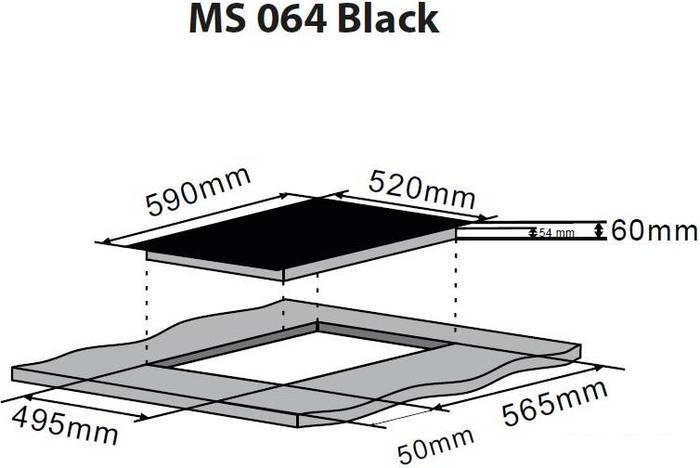 Варочная панель ZorG Technology MS 064 (черный) - фото 2 - id-p223268656