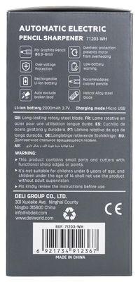 Точилка для карандашей Deli E71203-WH электрическая, жемчужно-белый - фото 9 - id-p222712373