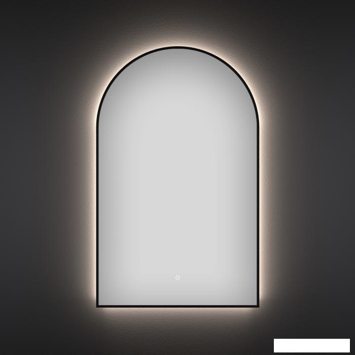 Арочное зеркало с фоновой LED-подсветкой Wellsee 7 Rays' Spectrum 172201690 (40*70 см, черный контур, - фото 1 - id-p223277700