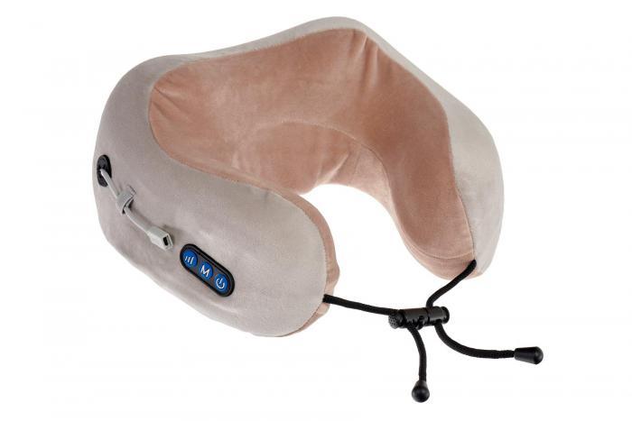 Массажная подушка для шейно- воротниковой зоны, серо-бежевая (Massage pillow (shiatsu + vibration)), Bradex KZ - фото 1 - id-p223333830