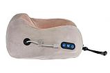 Массажная подушка для шейно- воротниковой зоны, серо-бежевая (Massage pillow (shiatsu + vibration)), Bradex KZ, фото 4