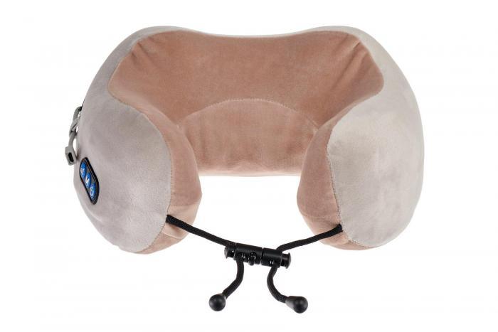 Массажная подушка для шейно- воротниковой зоны, серо-бежевая (Massage pillow (shiatsu + vibration)), Bradex KZ - фото 5 - id-p223333830