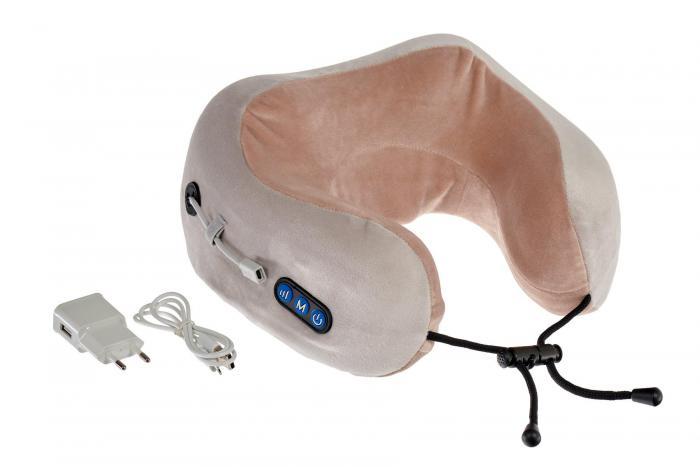 Массажная подушка для шейно- воротниковой зоны, серо-бежевая (Massage pillow (shiatsu + vibration)), Bradex KZ - фото 8 - id-p223333830