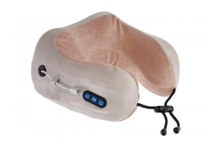 Массажная подушка для шейно- воротниковой зоны, серо-бежевая (Massage pillow (shiatsu + vibration)), Bradex KZ - фото 9 - id-p223333830