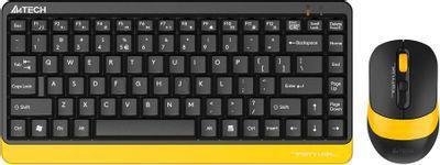 Комплект (клавиатура+мышь) A4TECH Fstyler FG1110, USB, беспроводной, черный и жёлтый [fg1110 bumblebee] - фото 1 - id-p222585215