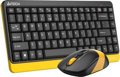 Комплект (клавиатура+мышь) A4TECH Fstyler FG1110, USB, беспроводной, черный и жёлтый [fg1110 bumblebee] - фото 2 - id-p222585215