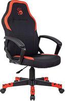 Кресло игровое A4TECH Bloody GC-190, на колесиках, текстиль/эко.кожа, черный/красный