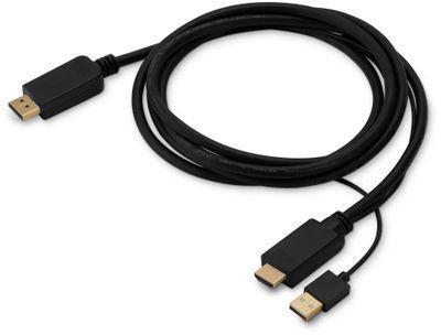 Кабель аудио-видео Buro HDMI (m) - DisplayPort (m) , 2м, GOLD, черный [hdmi-dp-2m]