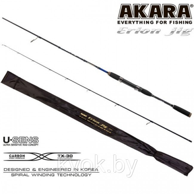 Спиннинг стеклопластиковый штекерный Akara Erion Jig TX-30 (3-12) 2.1 м