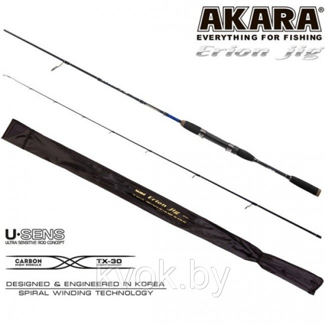 Спиннинг стеклопластиковый штекерный Akara Erion Jig TX-30 (10-30) 2.28 м - фото 1 - id-p223414543