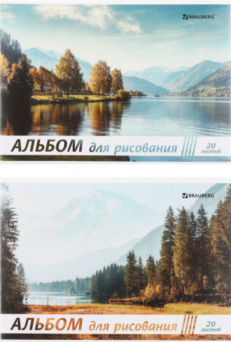 Альбом для рисования А4 Brauberg 20 л., «Природа», ассорти - фото 2 - id-p223385347