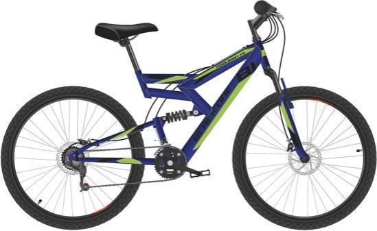 Велосипед горный двухподвес взрослый мужской скоростной с дисковыми тормозами BLACK ONE Hooligan FS 26 D синий - фото 1 - id-p223415543