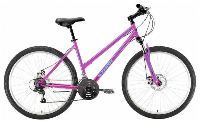 Горный велосипед хардтейл кросс кантри взрослый женский скоростной STARK Luna 26.1 D Steel фиолетовый 16 рама