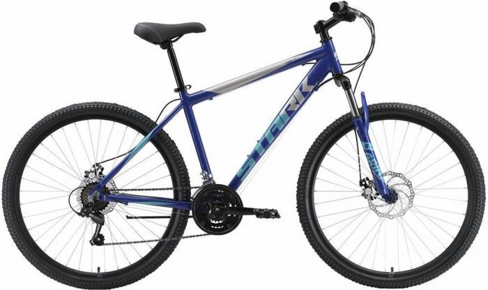 Горный велосипед взрослый скоростной хардтейл мужской алюминиевый 27.5 дюймов STARK Tank 27.1 D синий 18 рама - фото 2 - id-p223415577