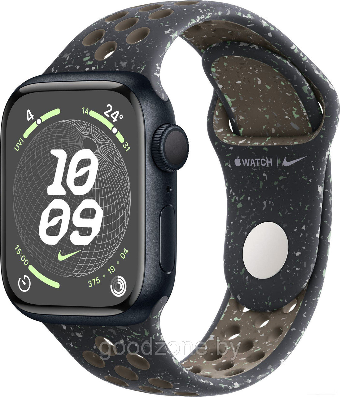Умные часы Apple Watch Nike Series 9 41 мм (алюминиевый корпус, полуночный/полуночный, спортивный силиконовый