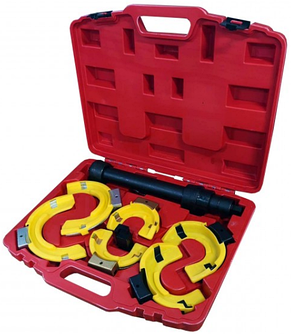 Стяжка пружин с 3-мя парами захватов и пластиковыми накладками, 7пр.(раб. диапазон:80-317мммм FORSAGE F-908T8, фото 2