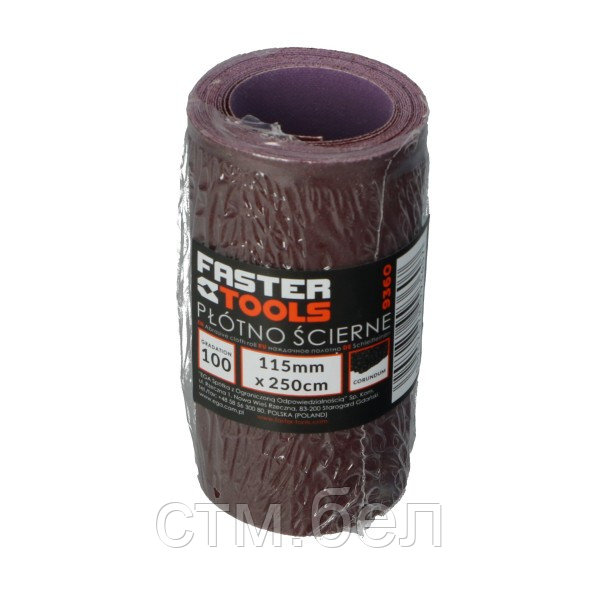 Наждачная бумага FASTER TOOLS ткан.основа 115мм x 2,5м 100 - фото 1 - id-p223419350