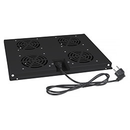 Вентиляторный модуль потолочный 19" 1U Cabeus TRAY-60-BK 4 вентилятора черный - фото 1 - id-p223427398