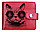 Кошелек на кнопке из натуральной кожи 11*8,5*1,5 см, «Кот в очках», красный, фото 2