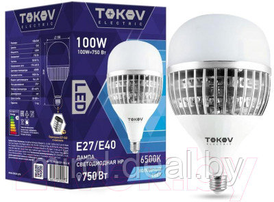 Лампа Tokov Electric 100Вт HP 6500К E40/Е27 176-264В / TKE-HP-E40/E27-100-6.5K - фото 2 - id-p223431031