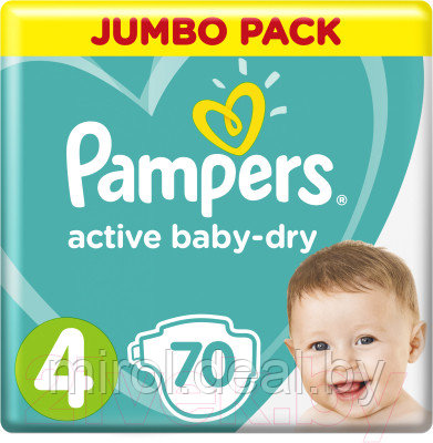 Подгузники детские Pampers Active Baby-Dry 4 Maxi - фото 1 - id-p223432336