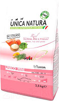 Сухой корм для собак Unica Natura Mini лосось, рис, горох