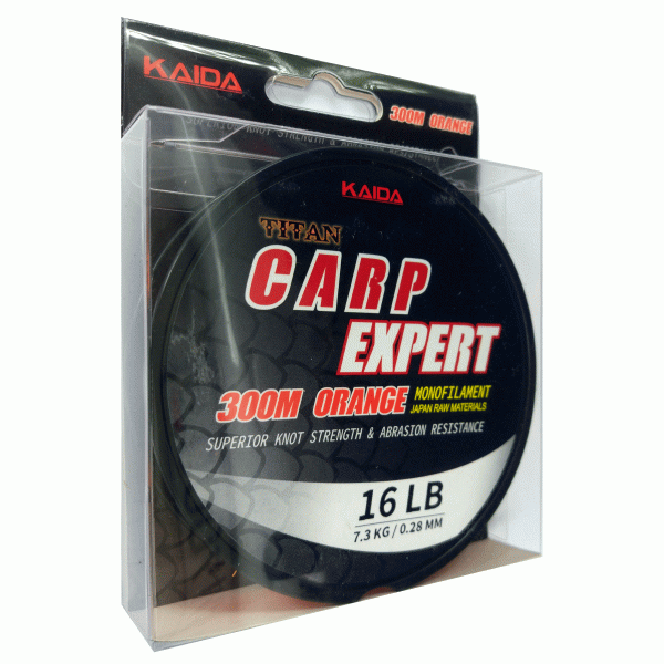 Леска Kaida TITAN CARP EXPERT цвет оражевый 300 M 0,28MM - фото 1 - id-p223154032